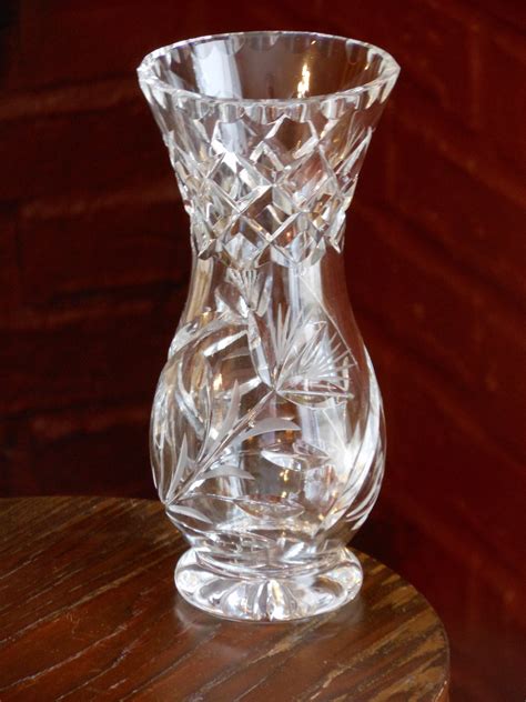 Webb Corbett Signed Cut Lead Crystal Vase. . Lead crystal vase vintage